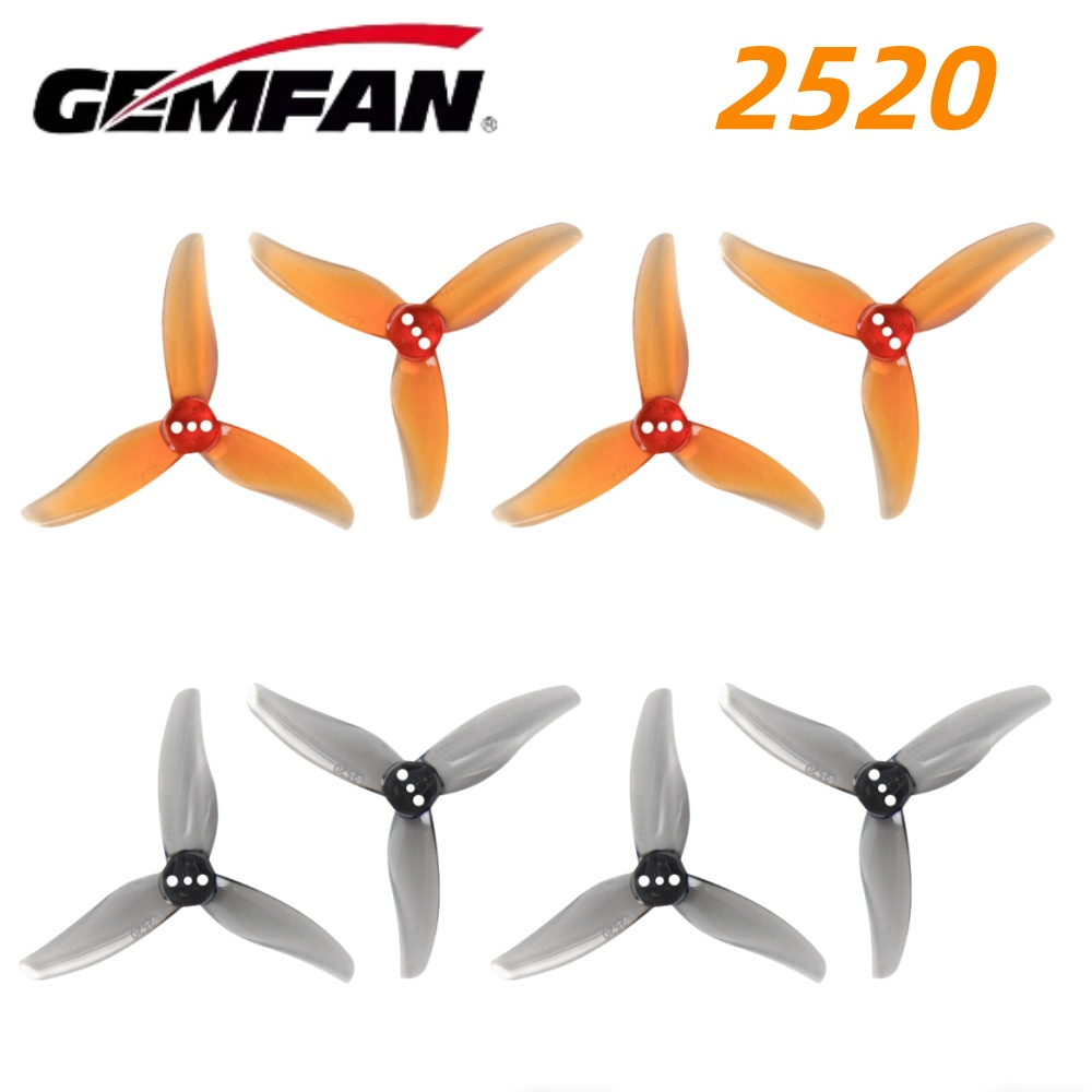 Drone Racing Propeller - 4Pairs Gemfan Hurricane 2520 2.5X2X3 3-Blade