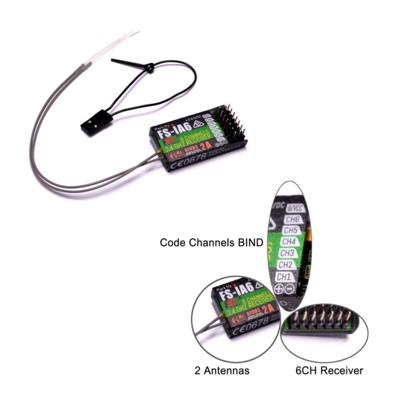 Flysky FS-IA6 Receiver 6CH Dua - đánh giá và giá Drone Racing Antenna
