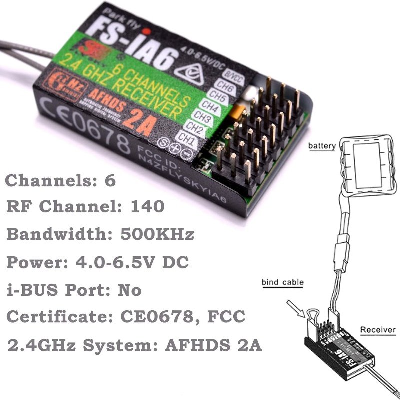 Flysky FS-IA6 Receiver 6CH Dua - đánh giá và giá Drone Racing Antenna