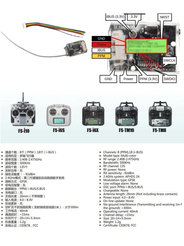 Flysky FS-8A 8CH 18CH Mini Rec - đánh giá và giá Drone Racing Receiver
