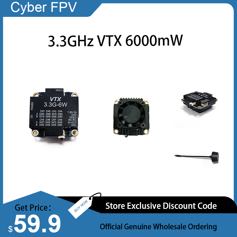 3.3GHz VTX 6W Video Transmitte - đánh giá và giá Drone Racing Goggles