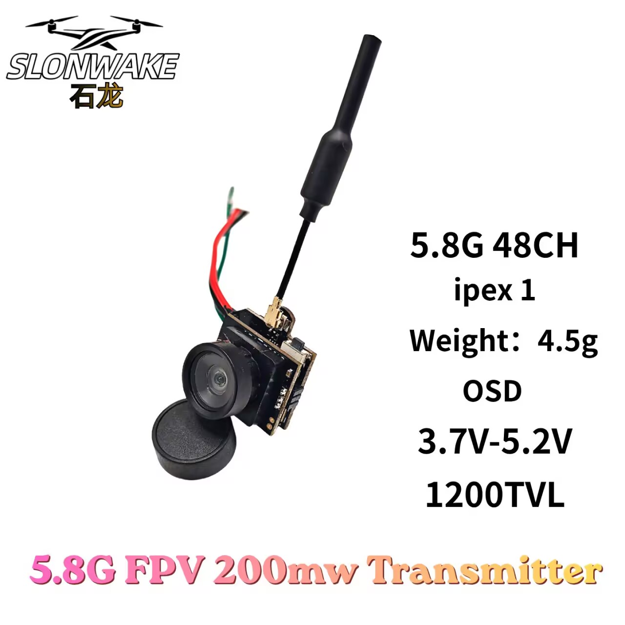 SLONWAKE 5.8G Analog Video Tra - đánh giá và giá Drone Racing Camera