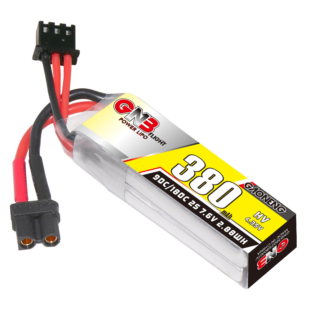 GNB 2S 7.6V 380mAh 90C/180C Li - đánh giá và giá Drone Racing Battery