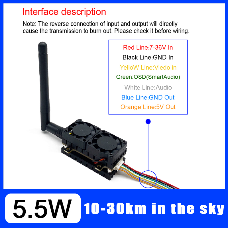 Long Range 5.8GHz 5.5W Video T - đánh giá và giá Drone Racing Transmitter