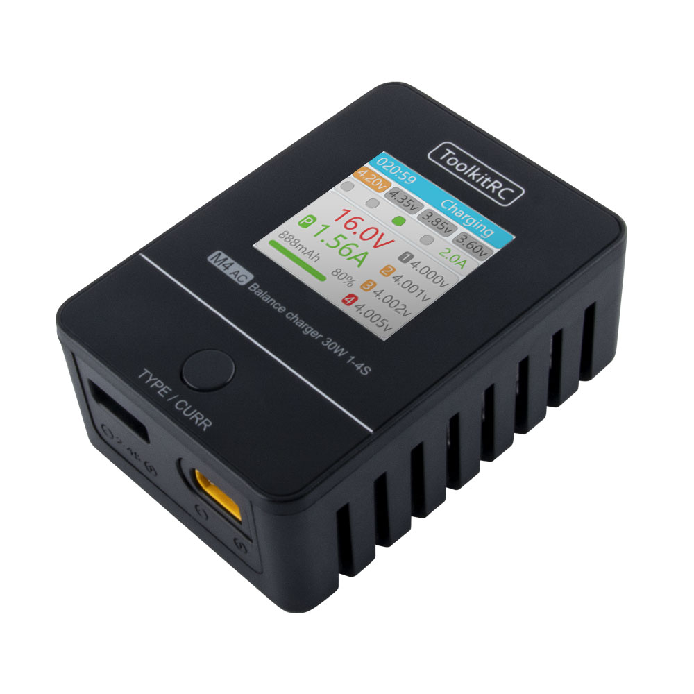 ToolkitRC M4AC 30W Compact AC  - đánh giá và giá Drone Racing Charger
